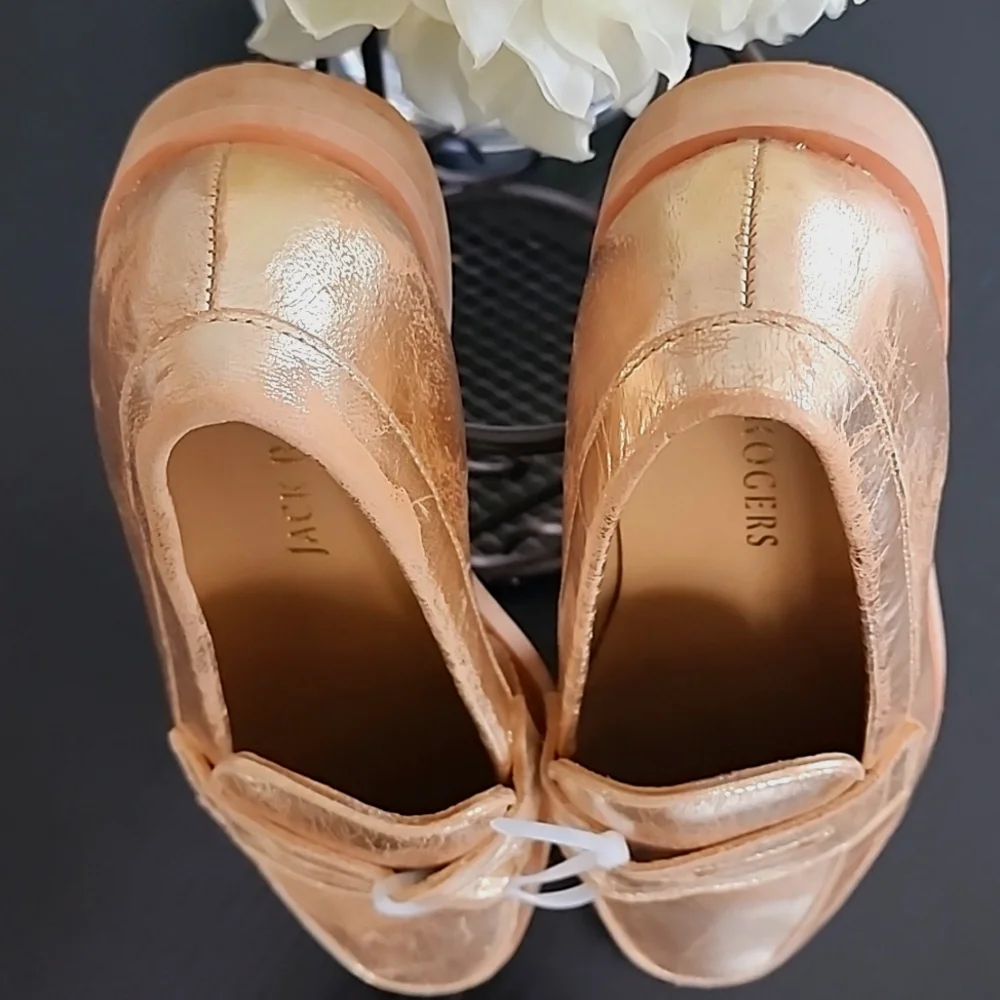 Jack Rogers Classic Preppy Penny Loafers – Size 4M | NWD | Metallic Gold - Picture 7 of 13